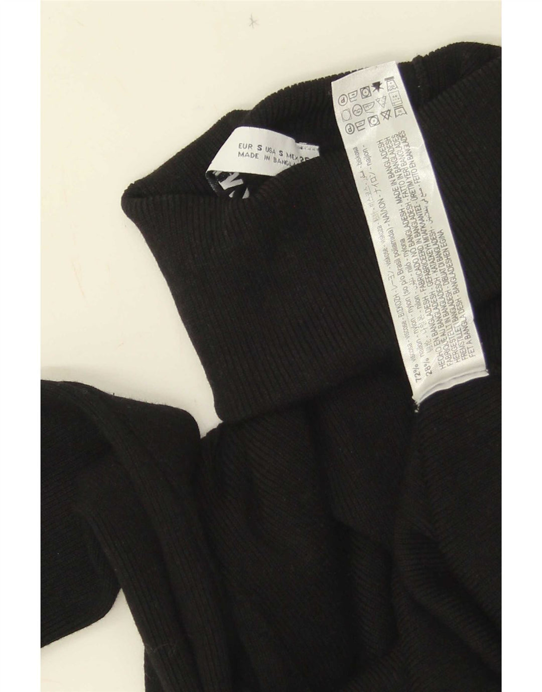 Pulover pentru femei cu gât rulat Zara UK 10 mic, viscoză neagră