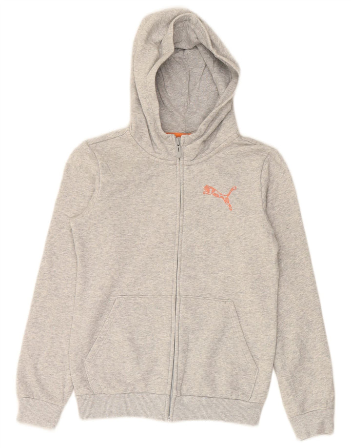 Pulover pentru fete PUMA Graphic Zip Hoodie 11-12 ani bumbac gri