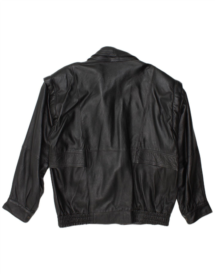 Jachetă de piele vintage pentru bărbați UK 42 XL neagră