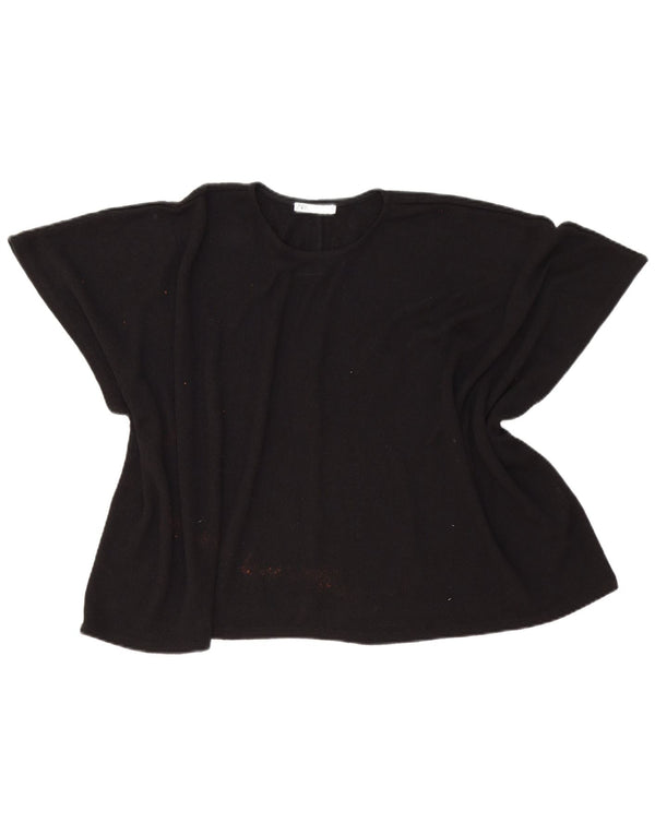 Bluză Poncho pentru femei Zara UK 14 Medium Black Viscose