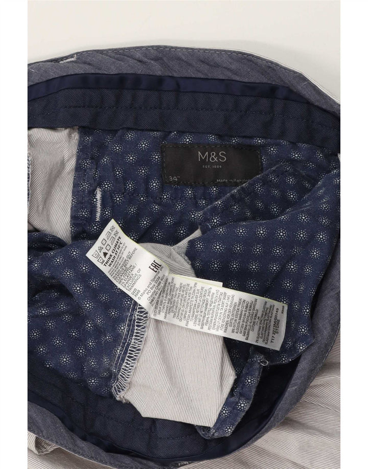 Pantaloni scurți chino pentru bărbați Marks & Spencer W34, bumbac cu dungi gri mari