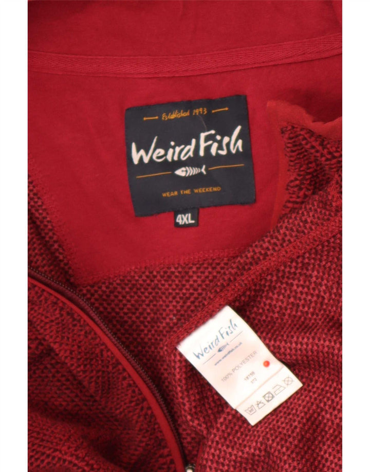 Pulover pentru bărbați Weird Fish, cu fermoar și gât, poliester maro 4XL