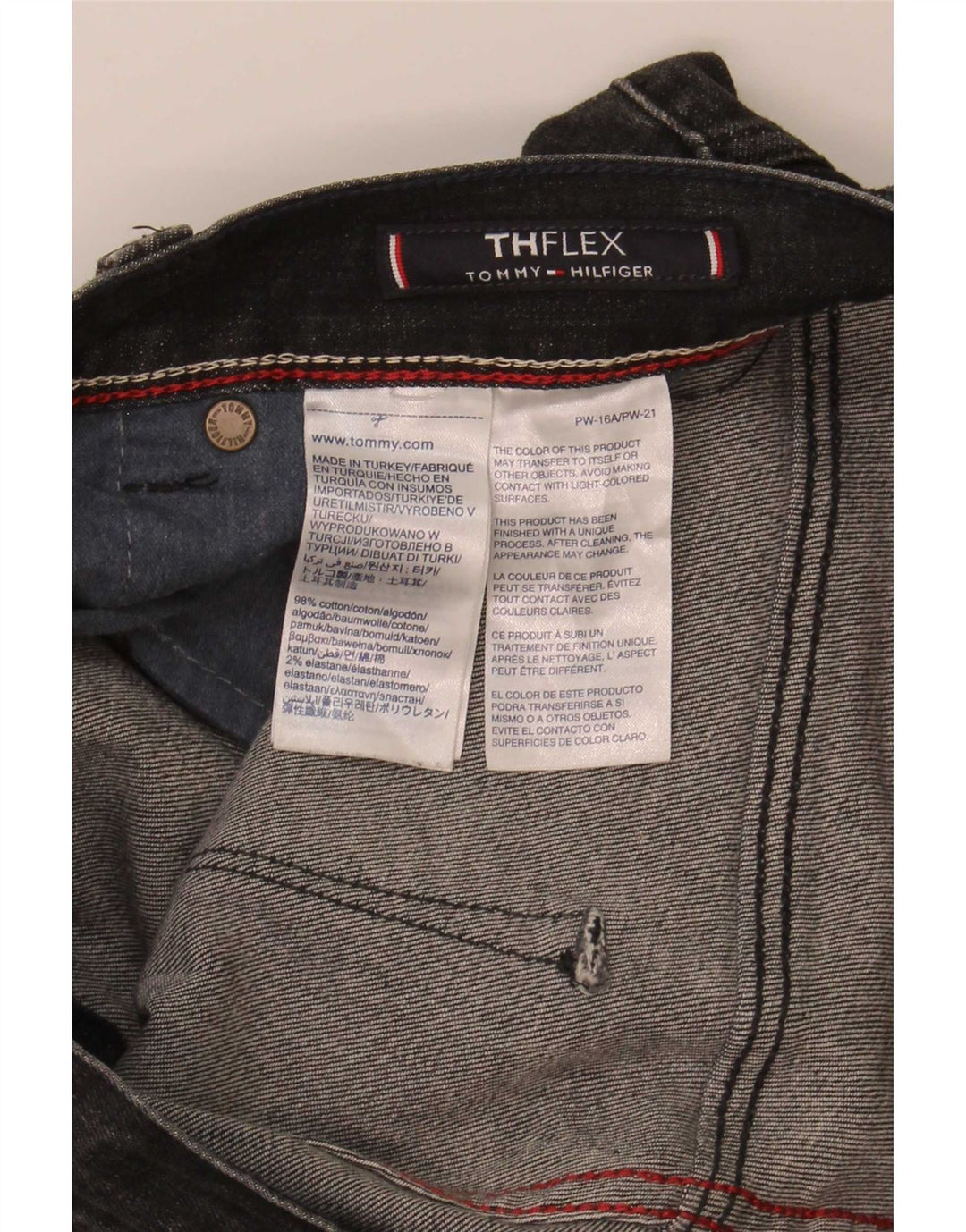 Blugi slim pentru bărbați Tommy Hilfiger W30 L32 bumbac negru