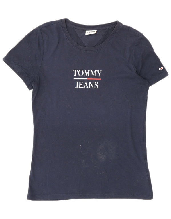 Tricou grafic Tommy Hilfiger pentru femei Top UK 10 mic Bumbac bleumarin