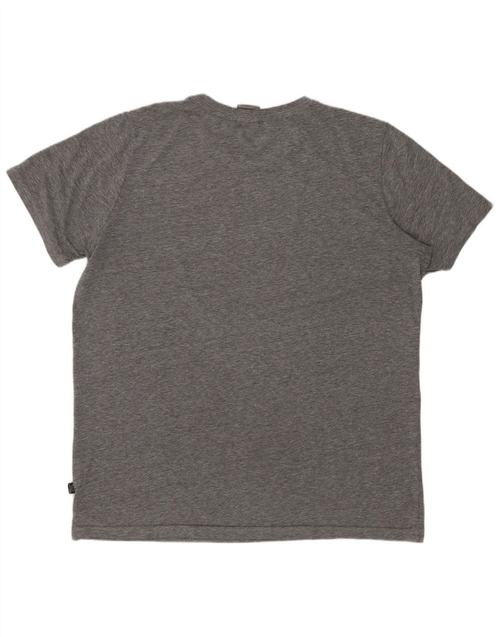 Tricou grafic PUMA pentru bărbați Top din bumbac cu pete gri mediu