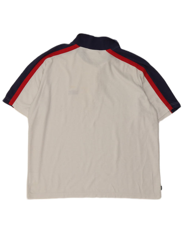 Tricou polo Umbro pentru bărbați Marea Britanie 44/46 XL, alb, bloc de culoare