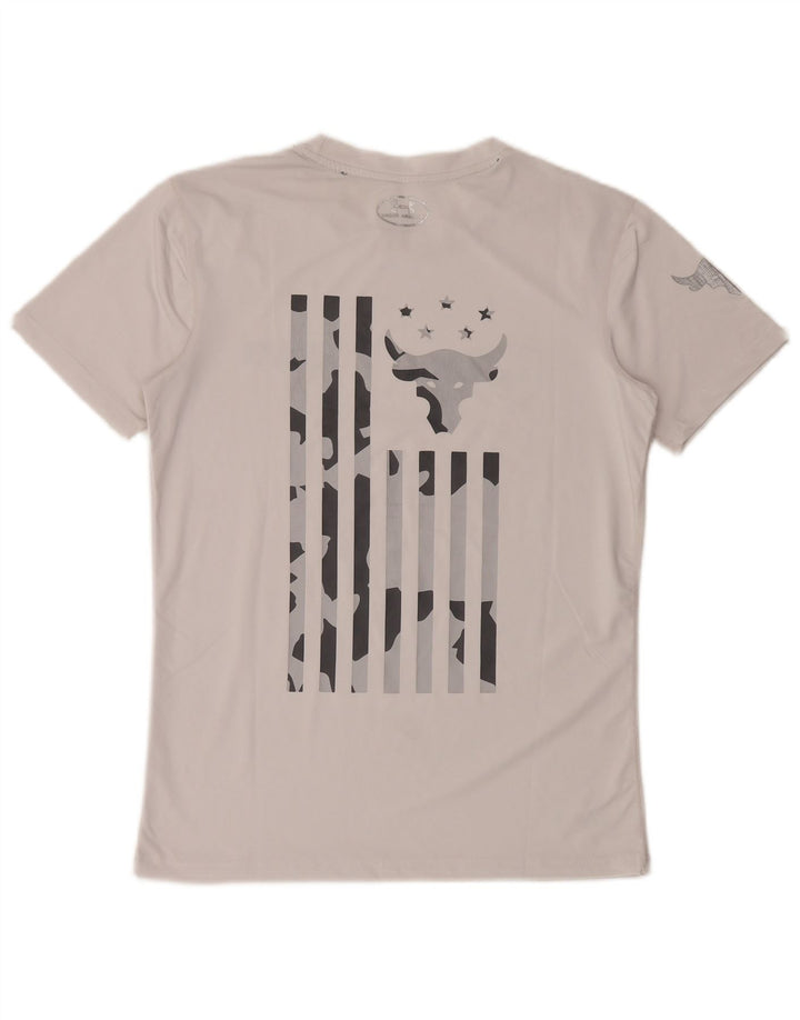 Tricou grafic Under Armour pentru bărbați Heat Gear Top Mediu Poliester alb
