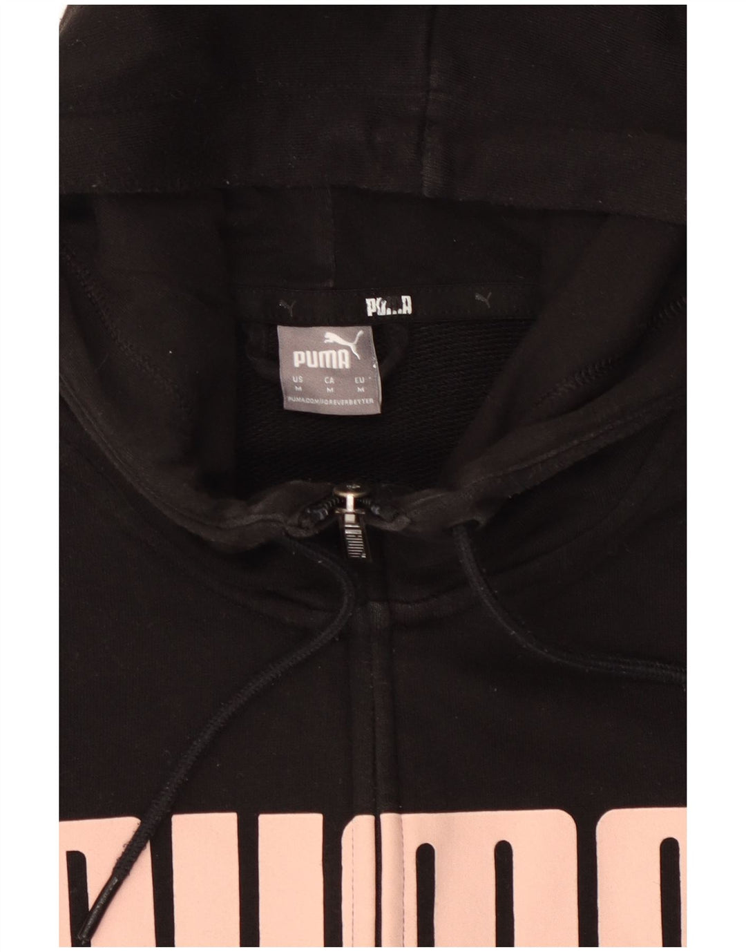 Pulover Puma Graphic Zip pentru femei UK 14 Medium Negru