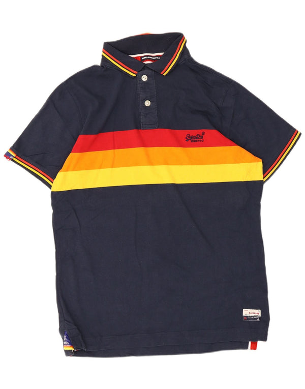 Cămașă polo pentru bărbați Superdry XL, albastru bleumarin, bumbac color bloc