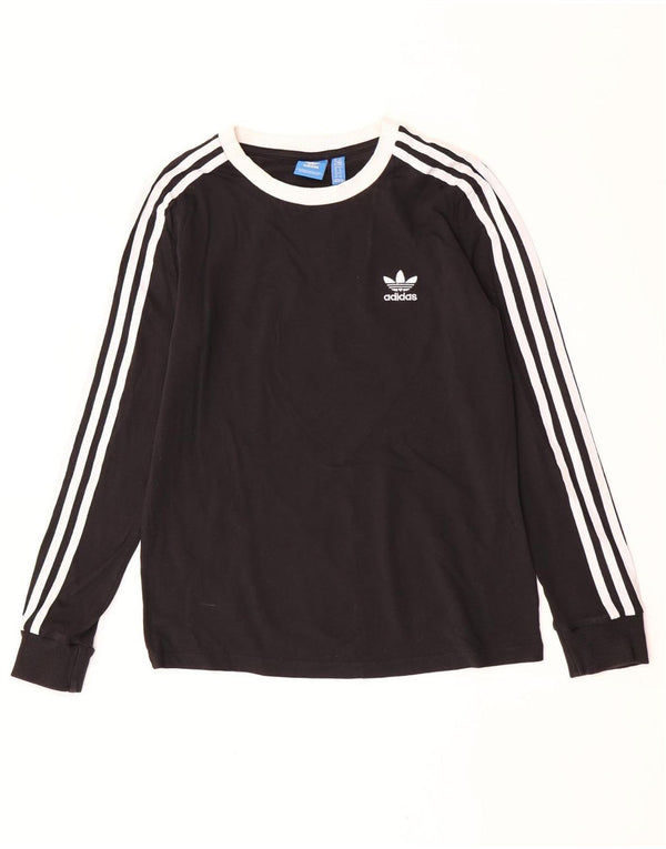 Top pentru femei Adidas cu mânecă lungă UK 10 mic bumbac negru