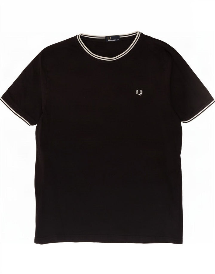 Tricou Fred Perry pentru bărbați Top 2XL bumbac negru