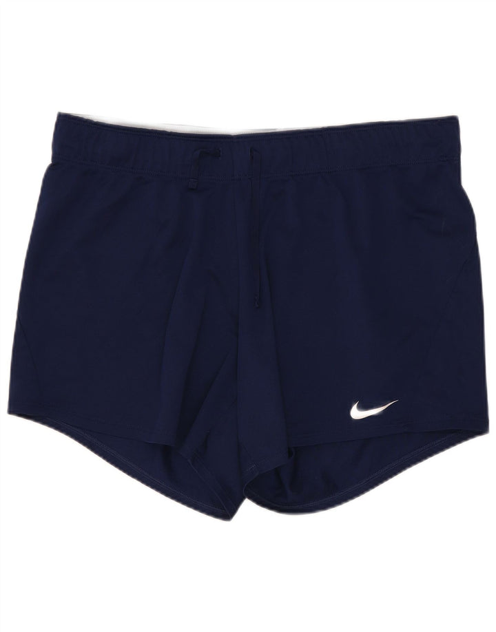 Pantaloni scurți sport Nike Dri Fit pentru femei UK 12 Medium Bleumarin Poliester