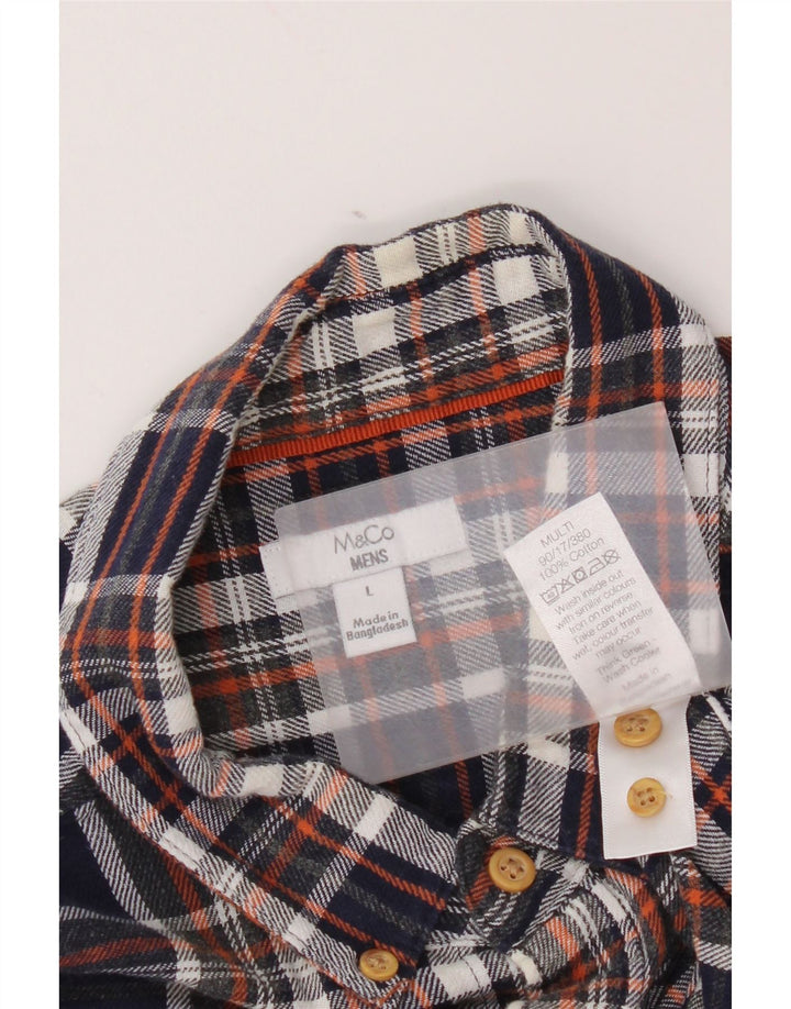 Max&Co. Cămașă de flanel pentru bărbați din bumbac cu carouri, albastru bleumarin