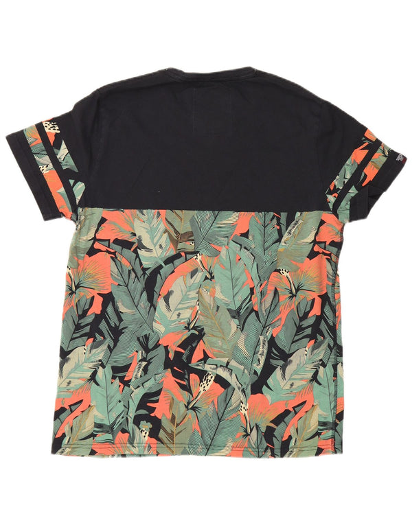 Tricou grafic California Superdry pentru bărbați Top 2XL, bumbac floral negru