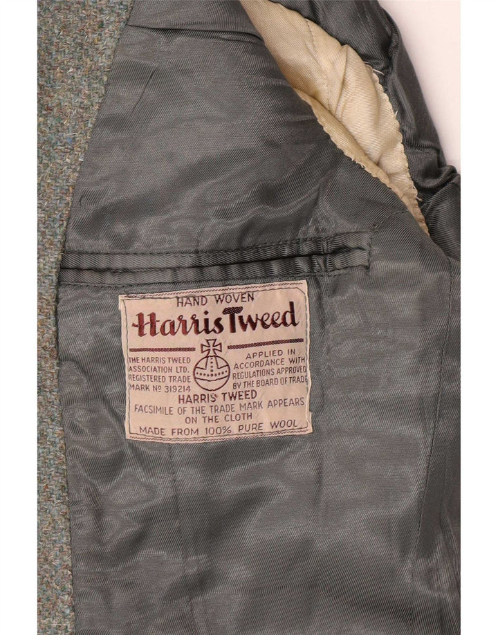 Jachetă pentru femei Harris Tweed, militară, cu 2 nasturi, lână kaki, UK 8