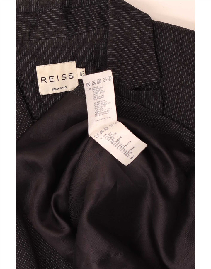 Jachetă pentru femei Reiss cu 1 nasture, UK 8, mică, neagră, viscoză cu dungi