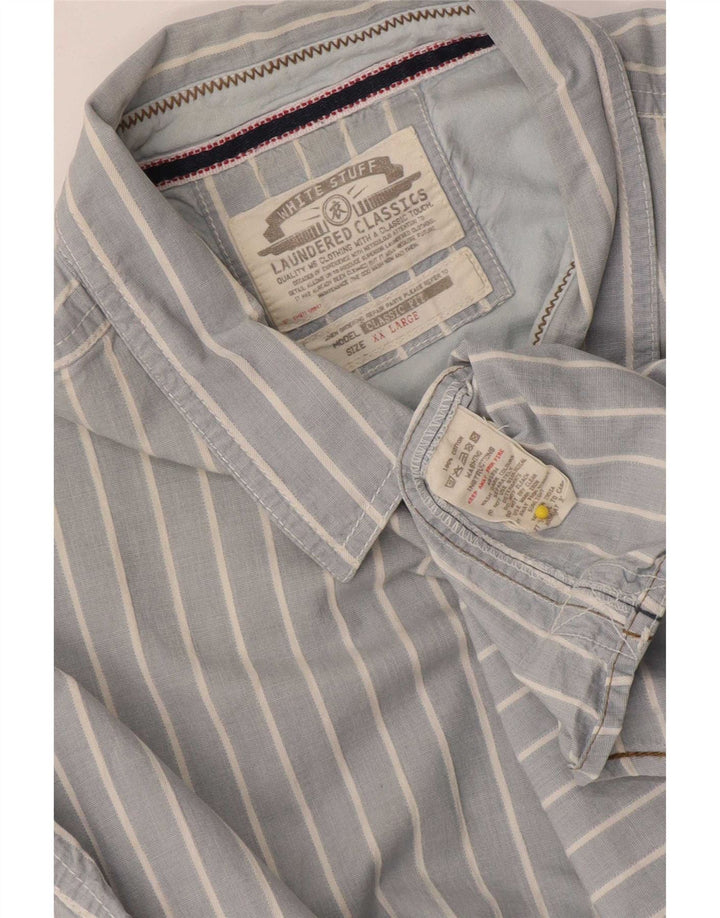 Cămașă pentru bărbați White Stuff Classic Fit 2XL, bumbac cu dungi albastre