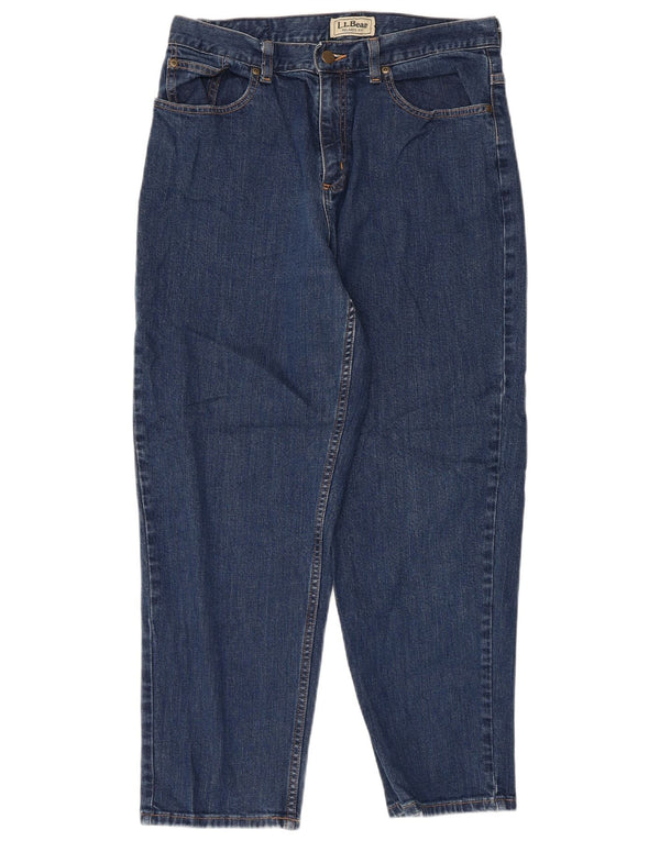 Blugi conici pentru femei L.L.BEAN, cu tăiere relaxată, US 12, mare, l30, l26, bumbac albastru