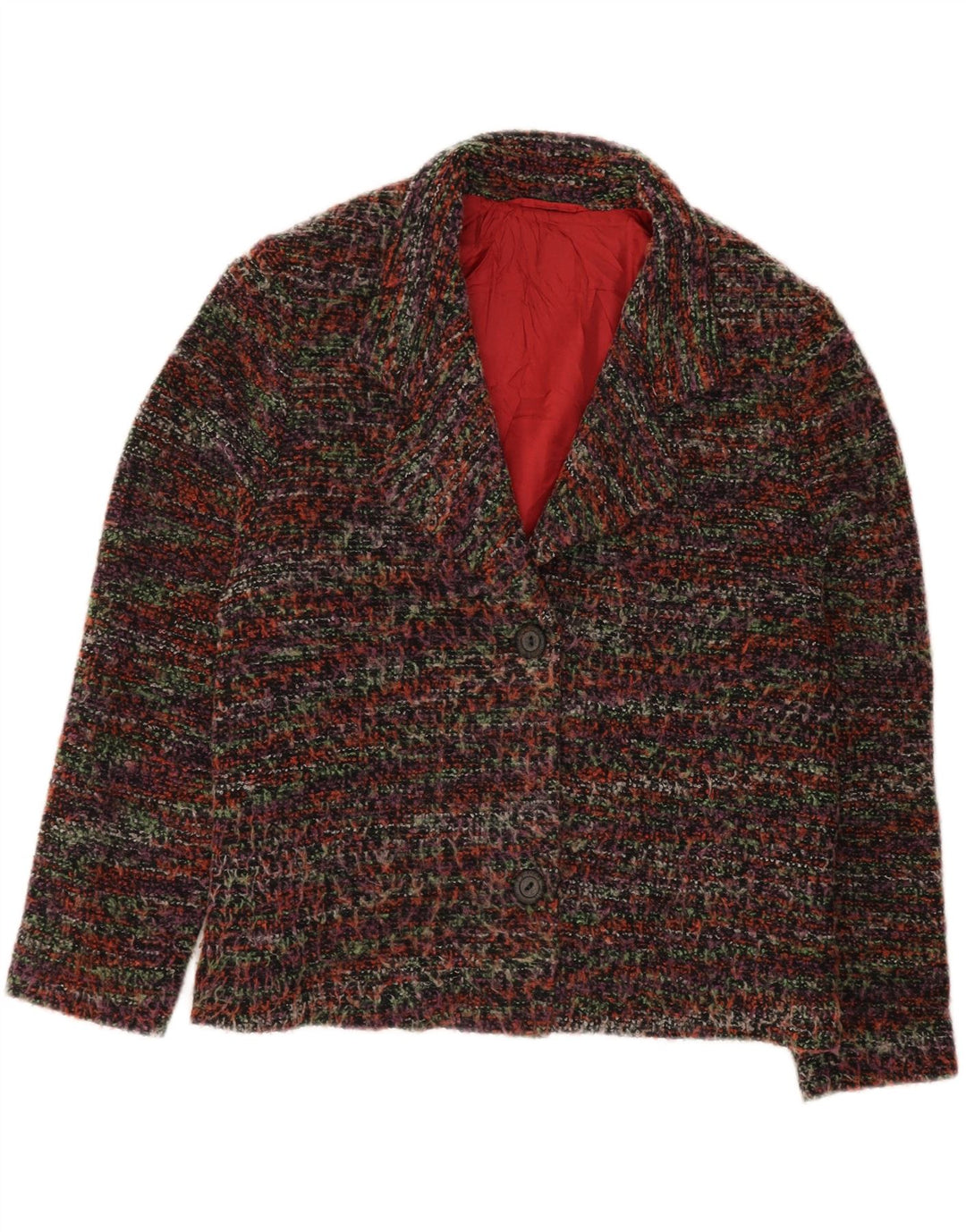 VINTAGE Womens 2 Button Blazer Jacket UK 12 Medium Multicoloured Check Vintage Vintage and Second-Hand Vintage from Messina Hembry 