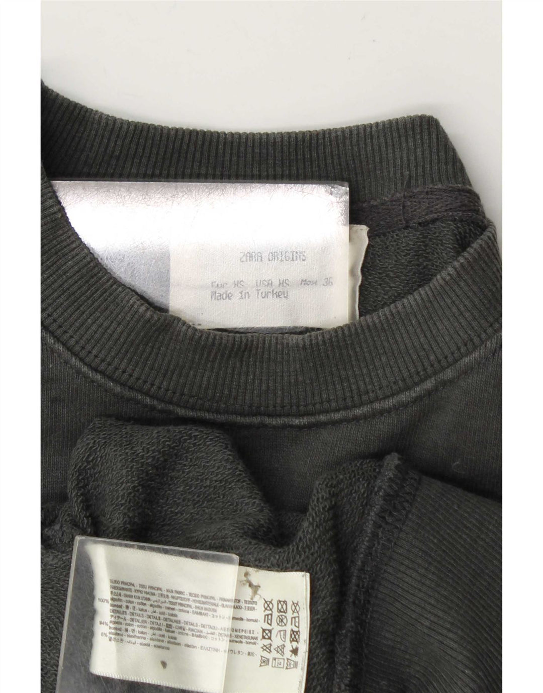 Pulover pentru bărbați Zara XS Bumbac gri