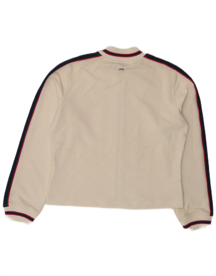 Jachetă de top pentru trening crop ELLESSE pentru femei UK 12 Poliester alb mediu mediu