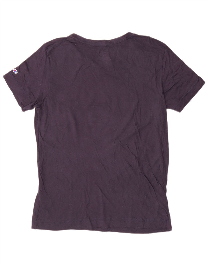 Tricou cu grafic Notre Dame Champion pentru femei Top UK 16 Mare Bumbac bleumarin