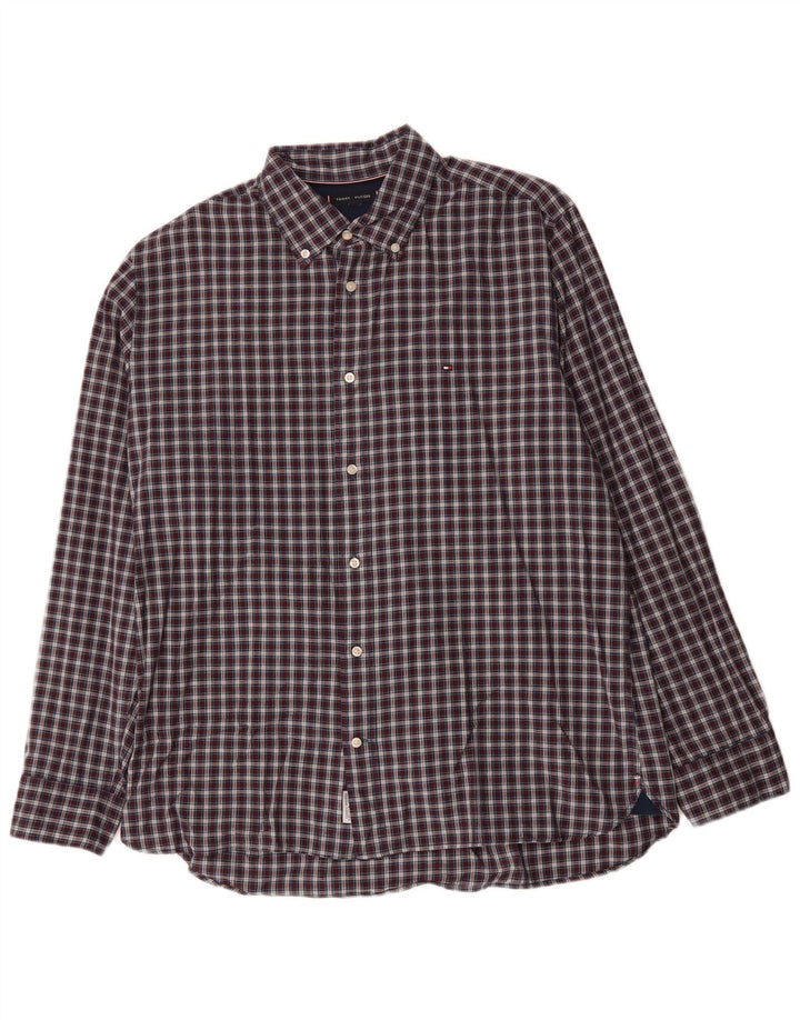 Cămașă pentru bărbați Tommy Hilfiger, cu tăiere obișnuită, XL, bumbac cu carouri bleumarin
