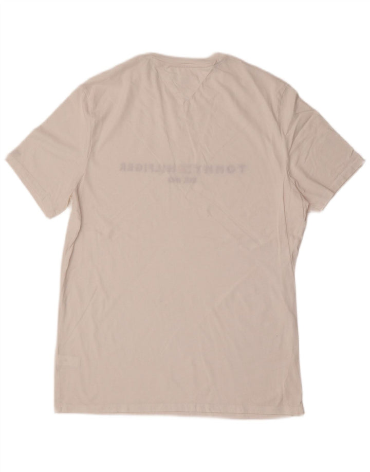 Tricou Tommy Hilfiger pentru bărbați, cu croiala obișnuită, top din bumbac alb mediu