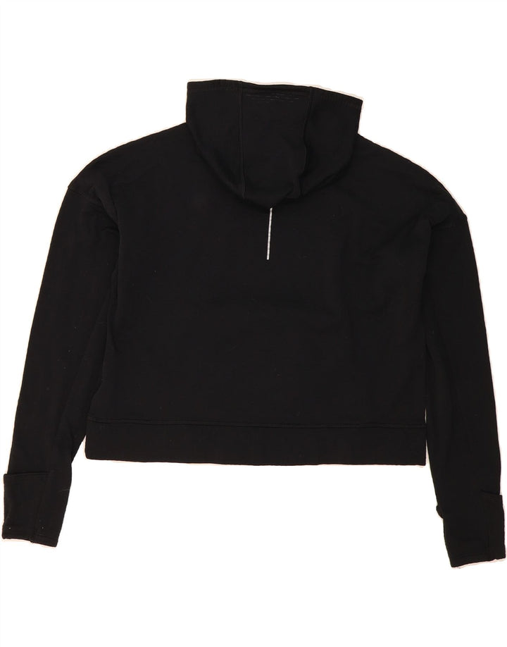 NIKE Womens Oversized Crop Hoodie Jumper UK 14 Medium Black Polyester Vintage Nike and Second-Hand Nike from Messina Hembry 