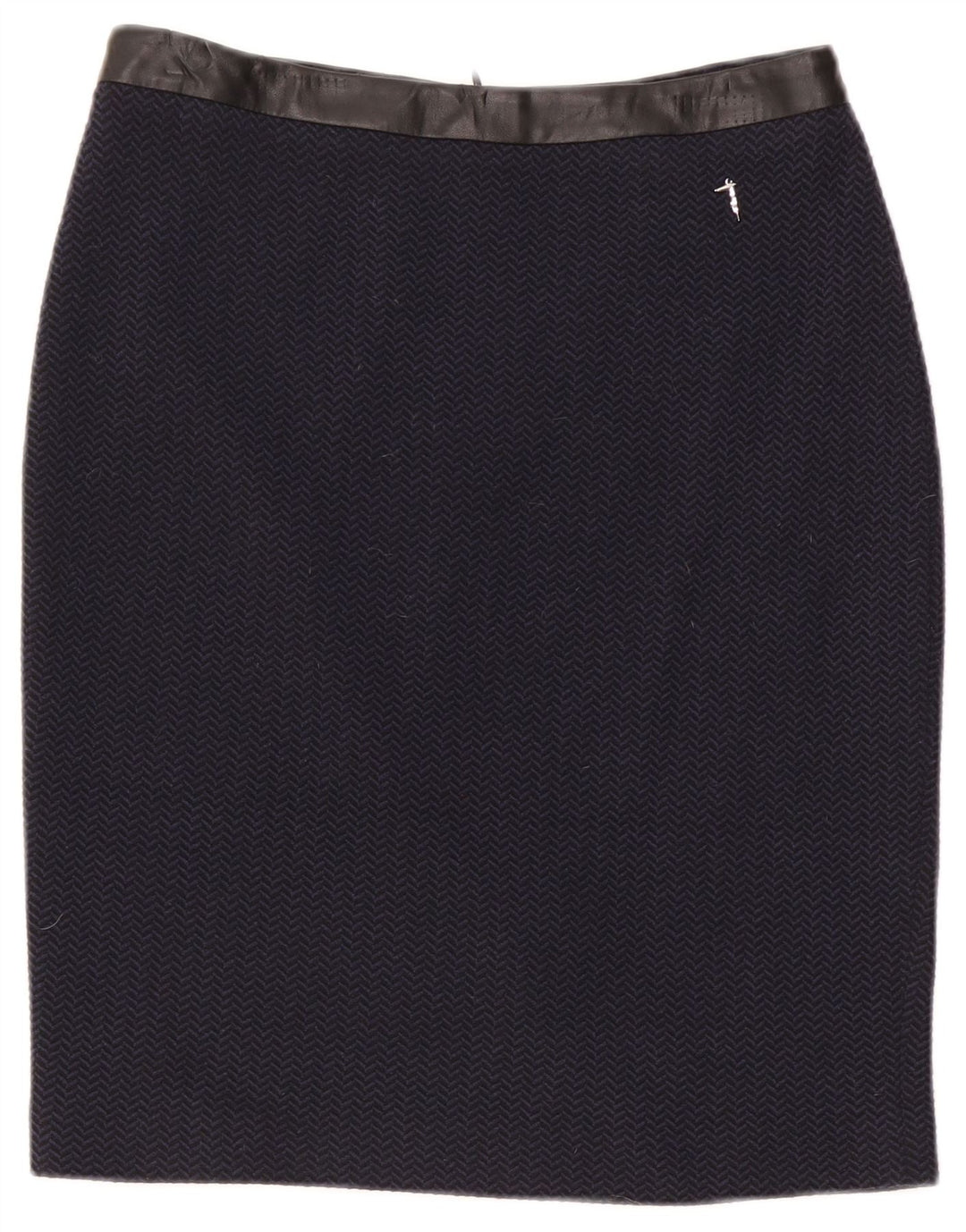 Fusta creion pentru femei Trussardi IT 42 Medium W30 Blue Marine Herringbone