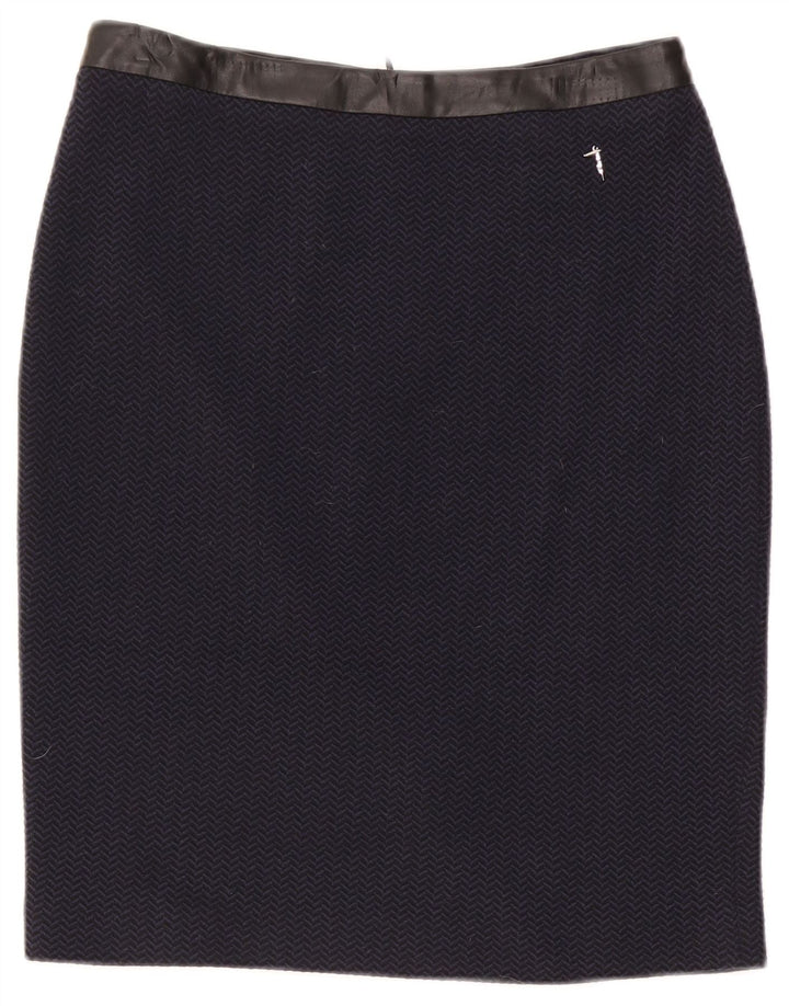 Fusta creion pentru femei Trussardi IT 42 Medium W30 Blue Marine Herringbone