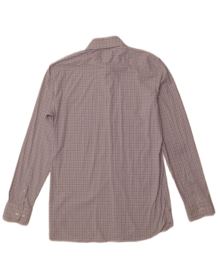 BONOBOS Cămașă pentru bărbați Slim Fit Mărimea 15 1/2 Medium Pink Check Nylon