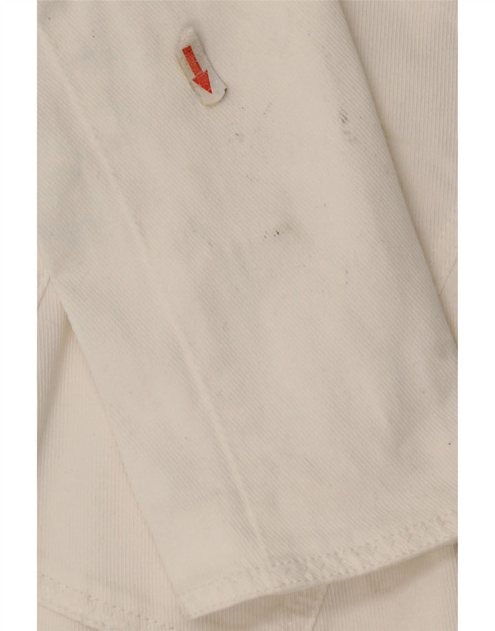Jachetă Blazer pentru femei Armani Jeans cu 3 nasturi UK 10 Bumbac alb mic