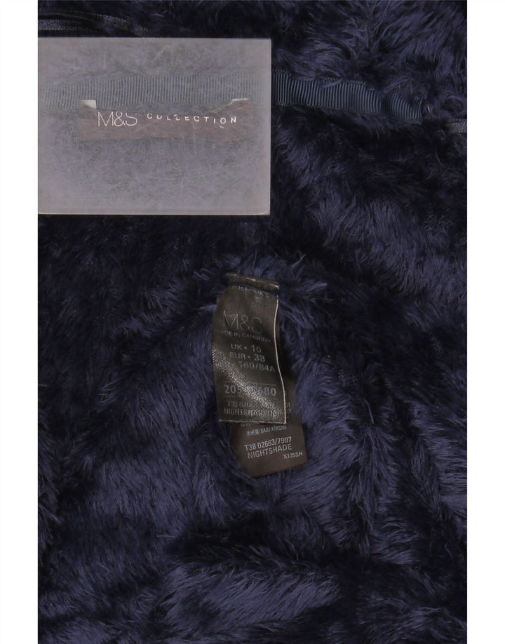 Jachetă de blană artificială supradimensionată pentru femei Marks & Spencer UK 10 Mic bleumarin