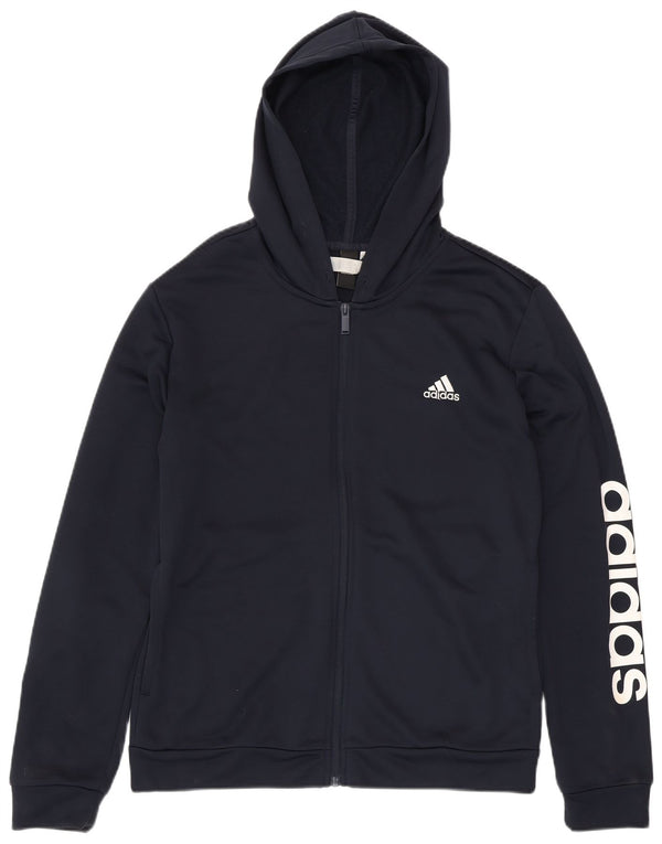 Pulover ADIDAS pentru femei, cu grafică, cu fermoar, Marea Britanie 16/18, mare, bleumarin
