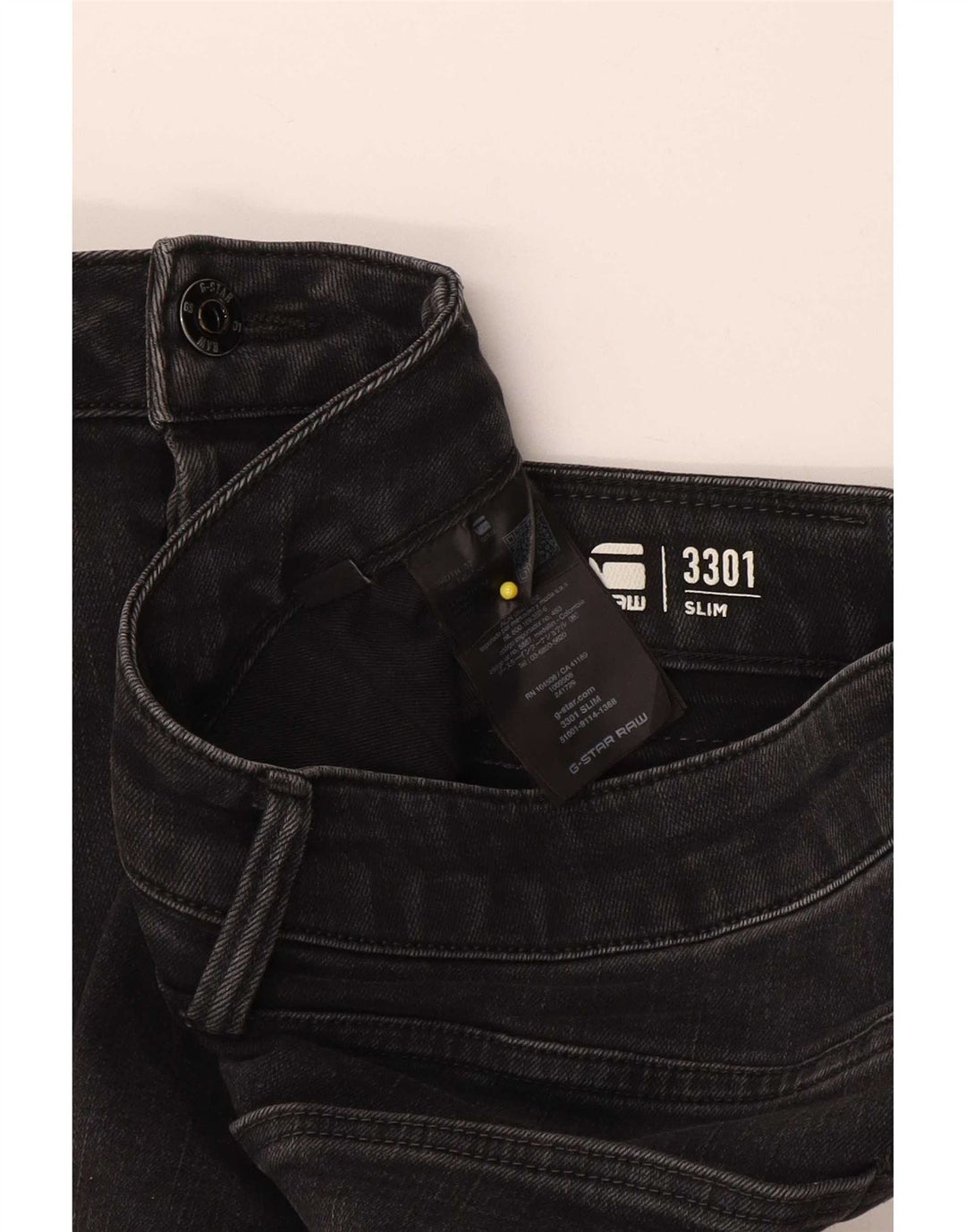 Blugi G-Star 3301 Slim pentru bărbați W32 L34 bumbac negru
