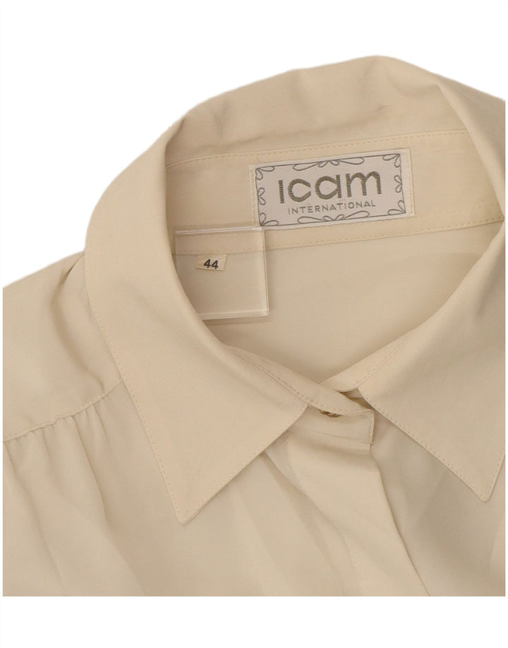ICAM Womens Crop Shirt Blouse IT 44 Medium White Polyester