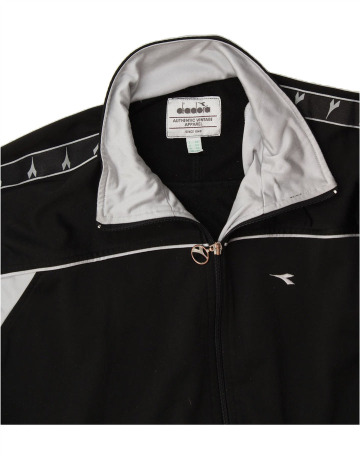 Jachetă de trening grafică pentru bărbați DIADORA UK 40 Medium Black Colorblock