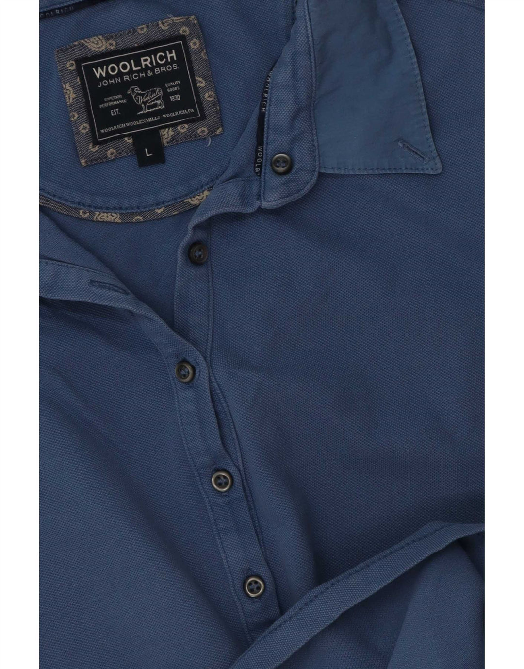 Tricou polo Woolrich pentru femei UK 16 Large Blue