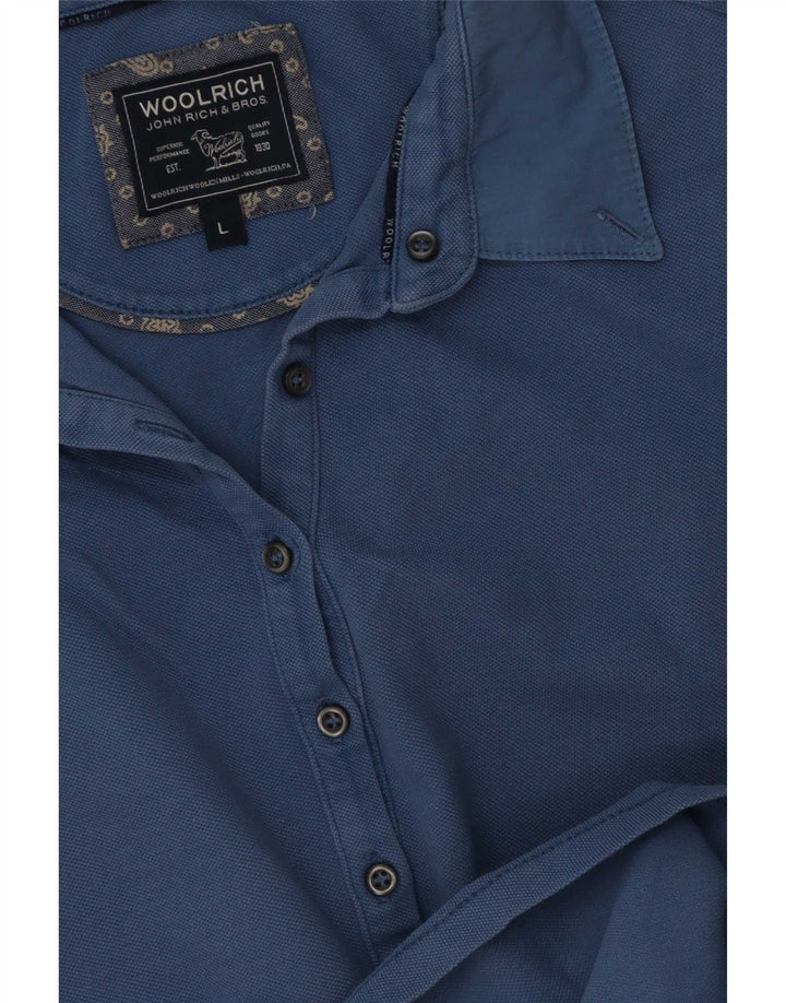 Tricou polo Woolrich pentru femei UK 16 Large Blue
