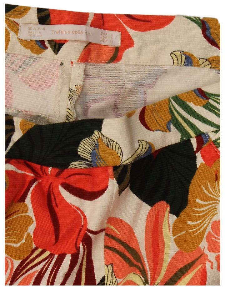 Pantaloni scurți chino cu talie înaltă ZARA, pentru femei, mici W26, multicolore, florale