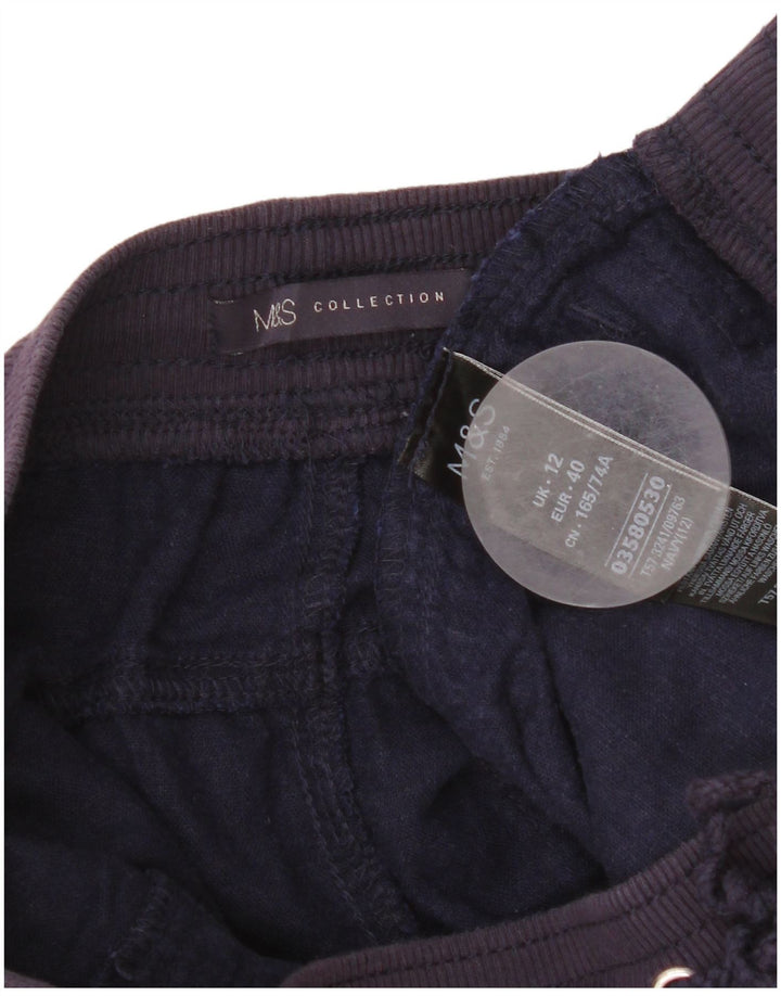 Pantaloni scurți chino pentru femei Marks & Spencer UK 12 Medium W32 Lenj albastru bleumarin