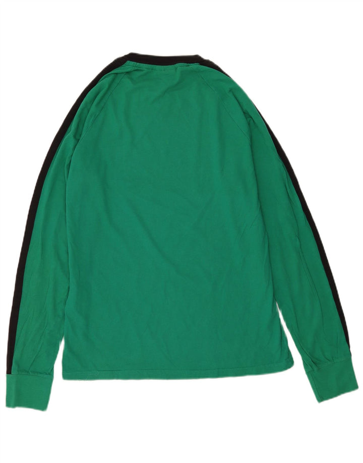 Top pentru bărbați Converse cu mânecă lungă, verde mediu, bumbac color bloc