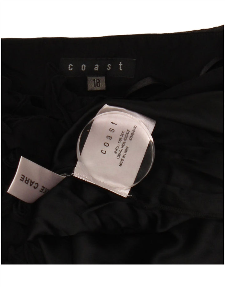 Rochie fără bretele pentru femei Coast, cu volane în față, UK 18 XL, mătase neagră