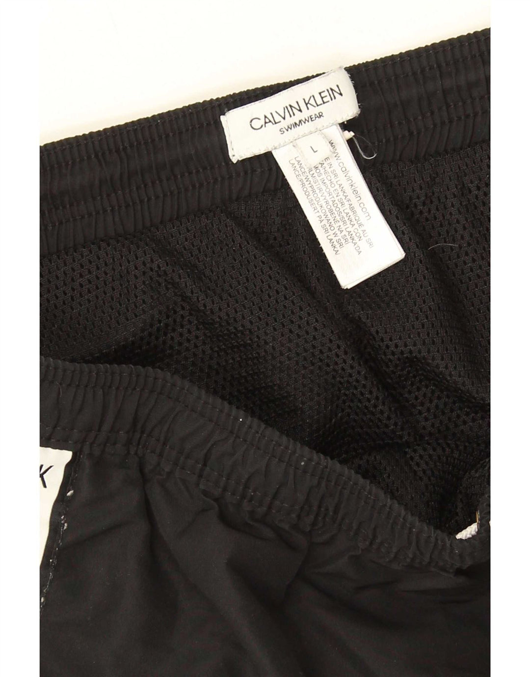 Pantaloni scurți de înot grafic Calvin Klein pentru bărbați, mari, negru, poliester color bloc