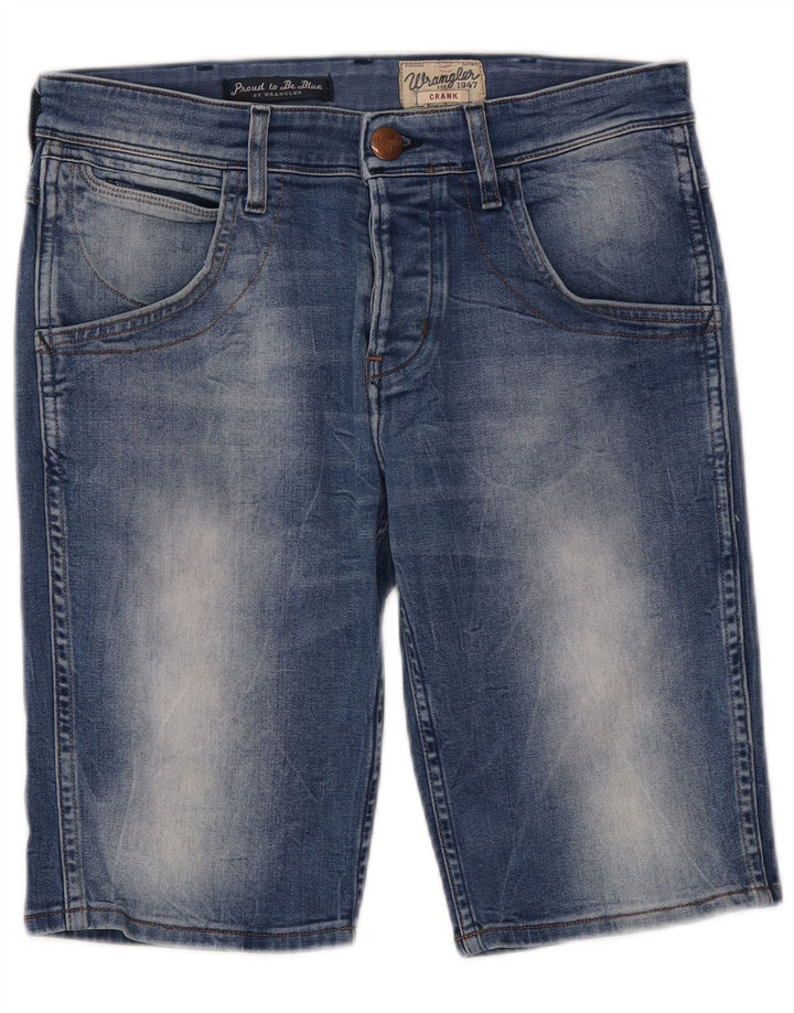 Pantaloni scurți Wrangler Crank Denim pentru bărbați W30, bumbac albastru mediu