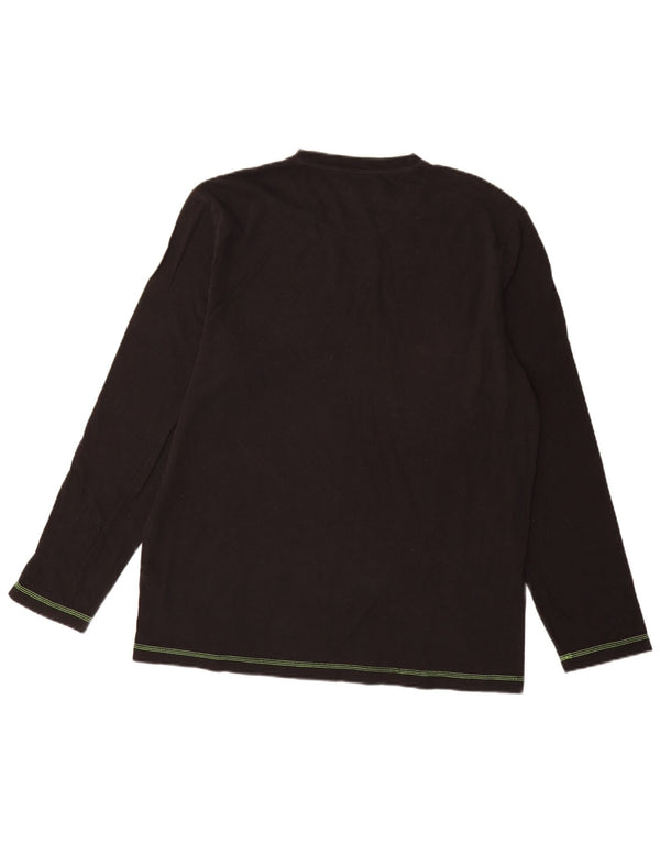 Top grafic pentru bărbați Lotto cu mânecă lungă UK 44/46 2XL bumbac negru