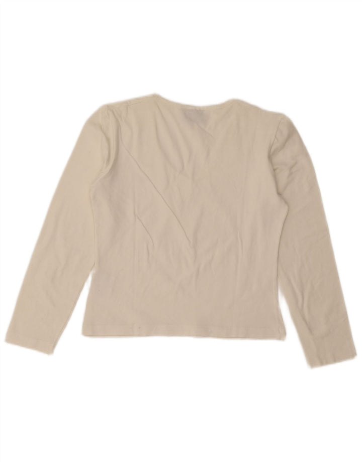 Crop Top pentru femei Lee cu mânecă lungă UK 14, mare, alb, bumbac