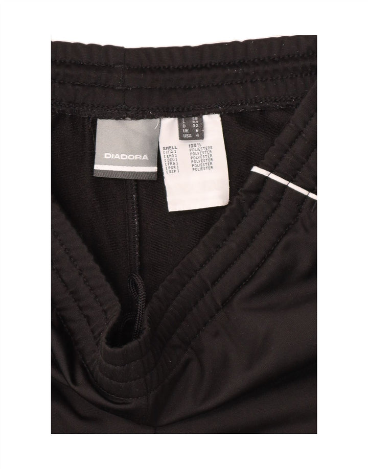 DIADORA Womens Tracksuit Trousers UK 6 XS Black Polyester Vintage Diadora and Second-Hand Diadora from Messina Hembry 