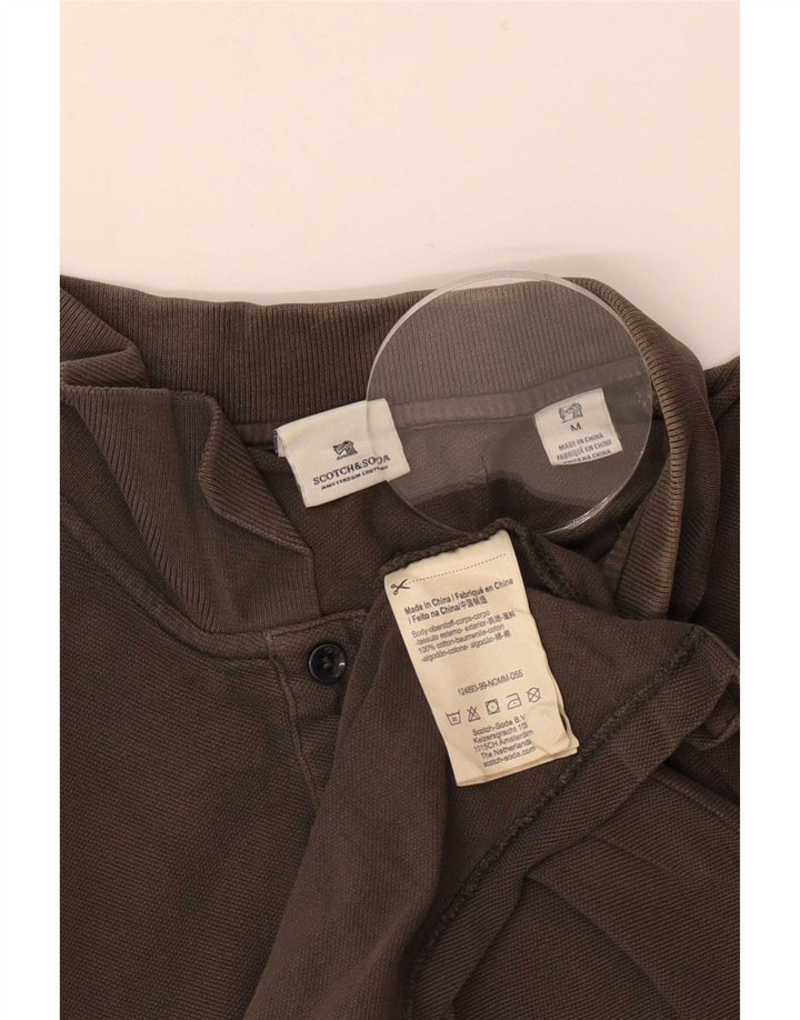 Tricou polo pentru bărbați Scotch & Soda, bumbac maro mediu